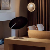 Large Black Disc Modern Table Lamp - Clowas